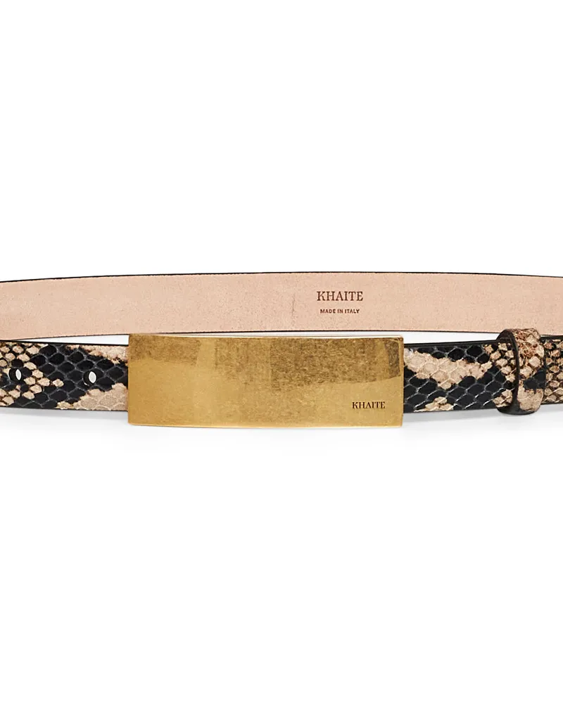 KHAITE Women's Belt Berlin Taupe Python-Embossed Leather Multicolour Calfskin Multicolor