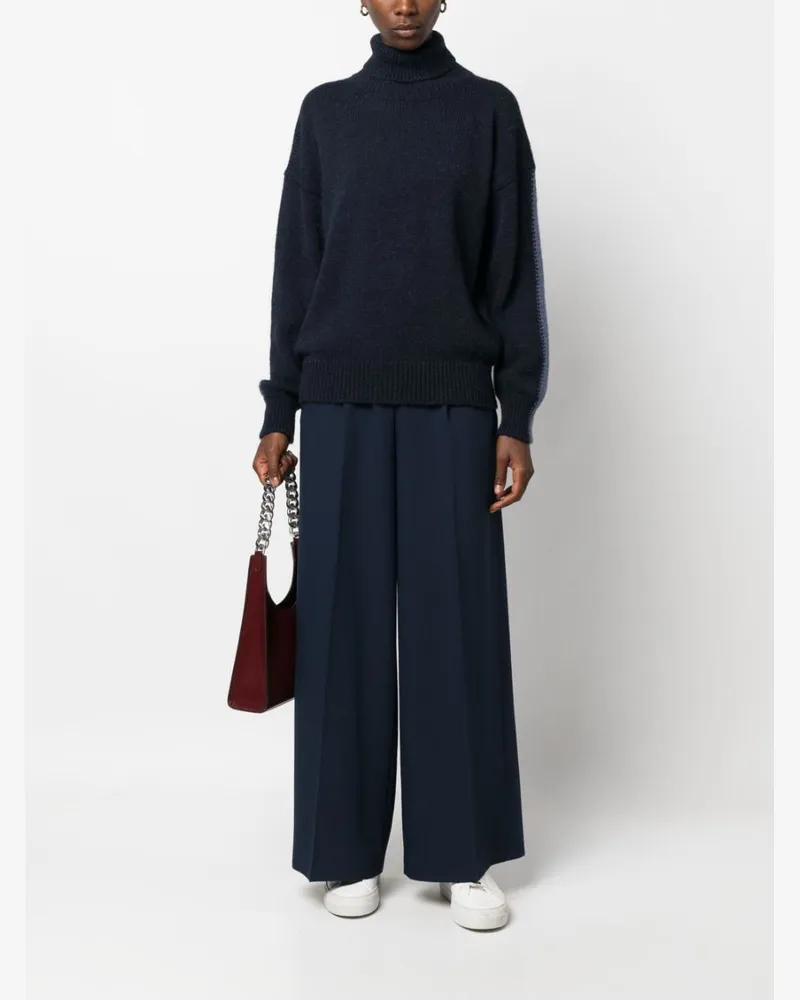 ALYSI Mohair Wool Turtleneck Sweater — Midnight blue Midnight