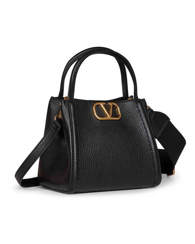Valentino Garavani Women's Handbag Alltime Black Calf Leather Handbags Hand Bags Black