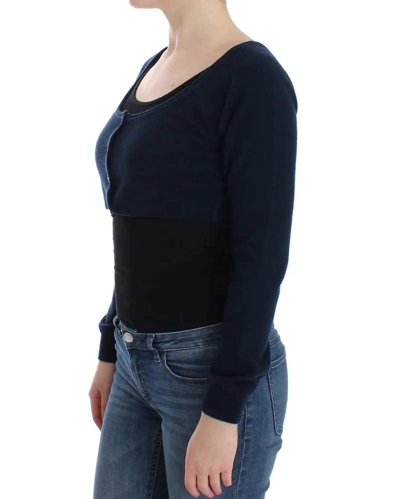 Ermanno Scervino Women's Cashmere-Wool Blend Cardigan Blue Blue