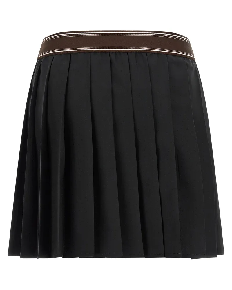 Versace Pleated Wool and Mohair Skirt — Black Black