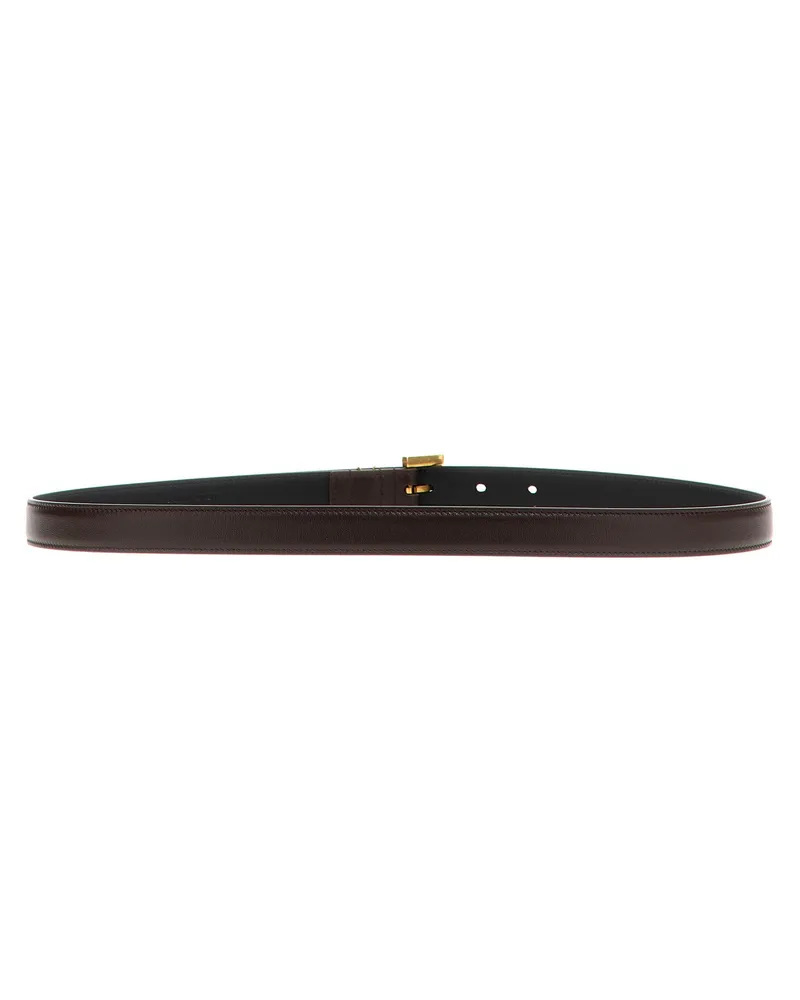 Saint Laurent Women's Brown Leather Regular Belt Brown