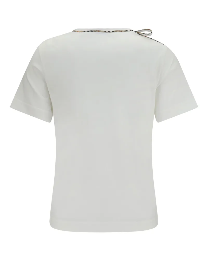 Burberry Women Cotton Lace-Detail T-Shirt Chalk T-Shirts And Polos White