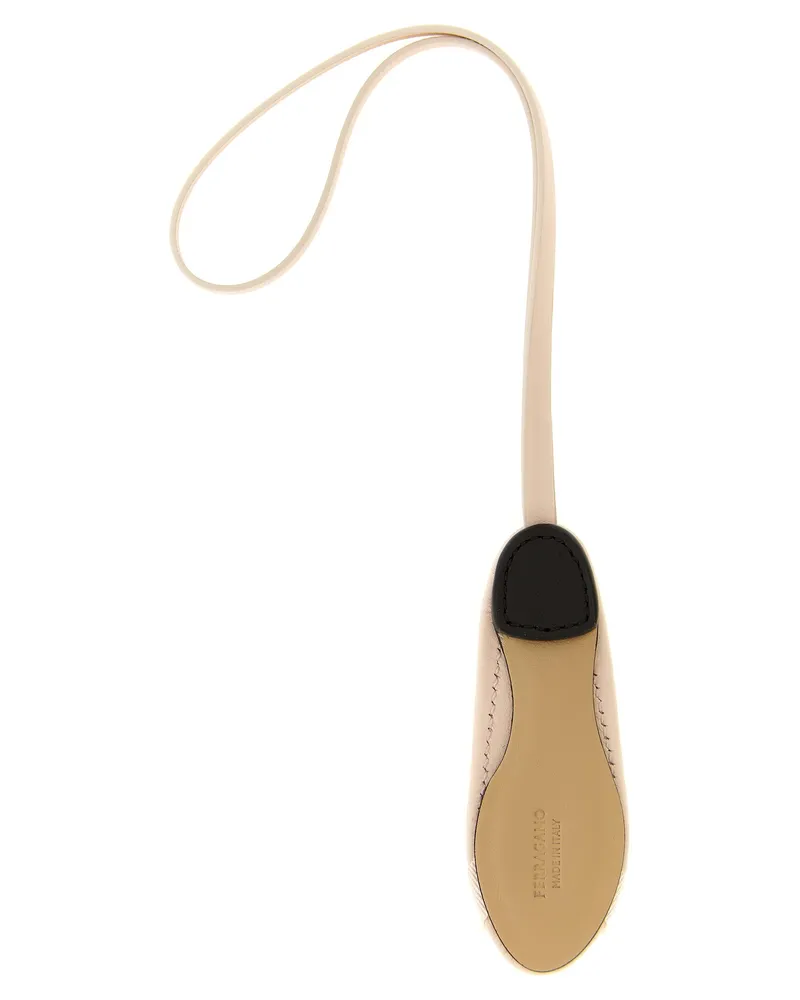 Ferragamo Women's Multicolor Calfskin Keychain Accessory Beige
