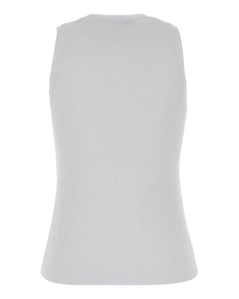 Balmain Women Paris Tank Top White Cotton Tops White