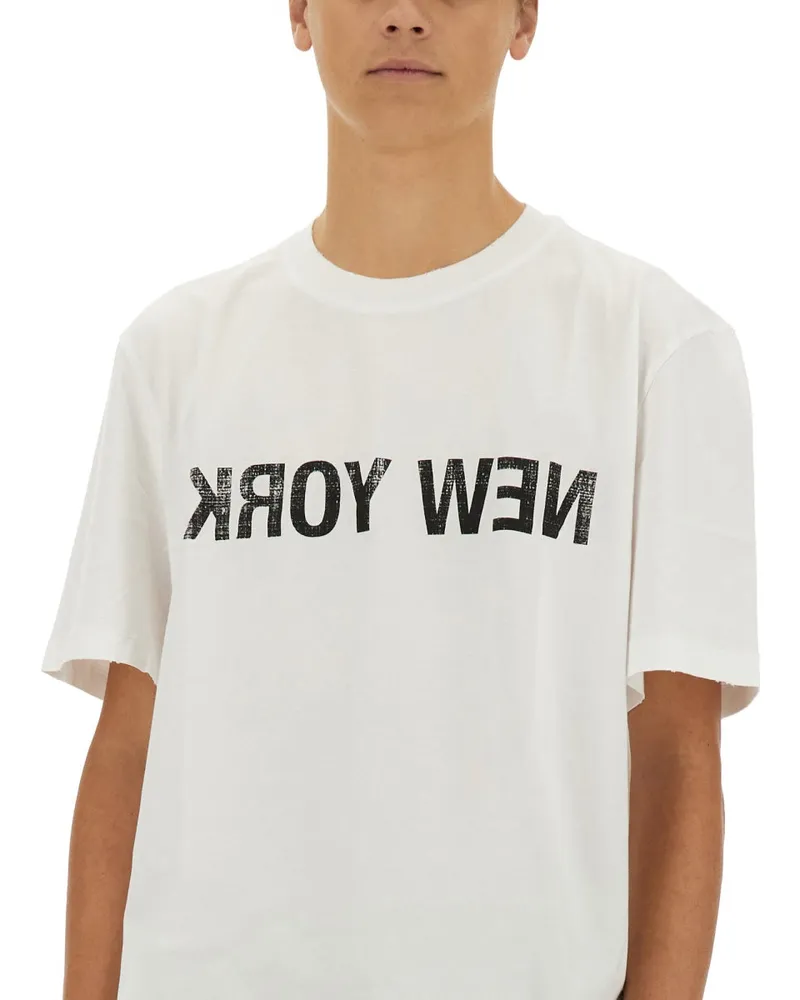 Helmut Lang Logo Cotton T-Shirt — White White