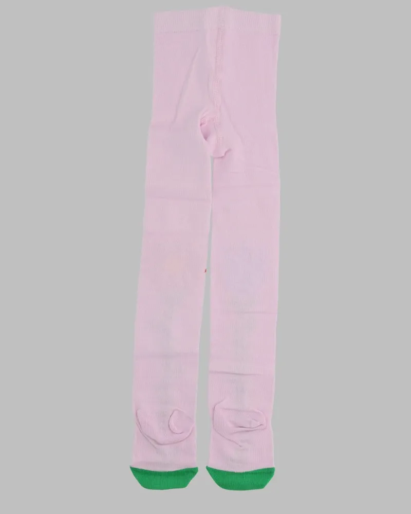 Stella McCartney Floral-Embroidered Cotton Tights — Pink Pink