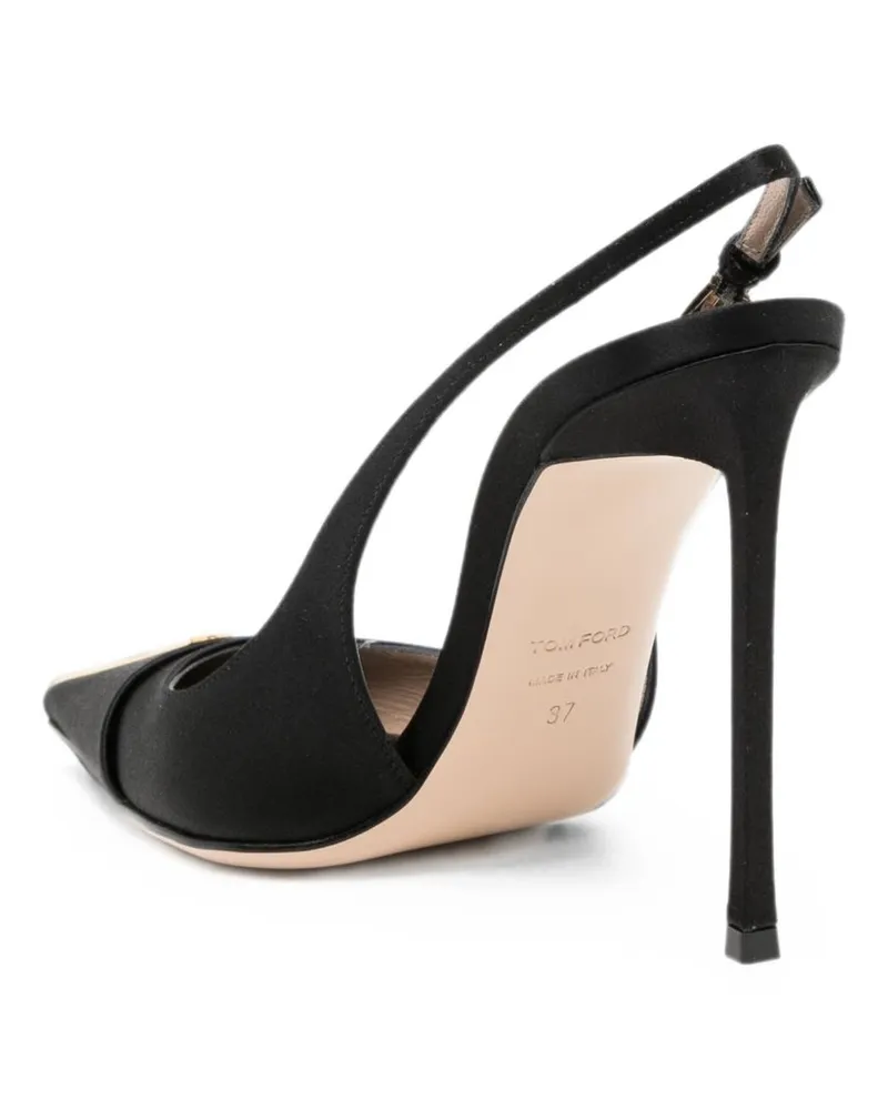 Tom Ford Women's Pumps Satin Black High Heel Shoes Black