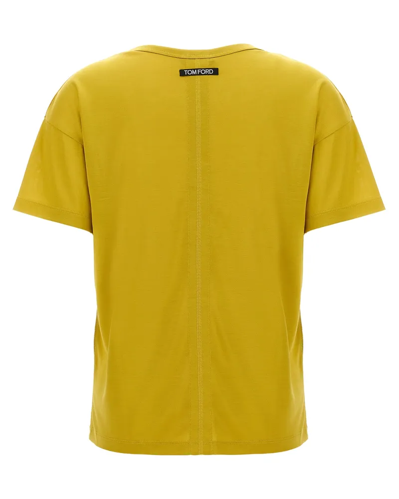 Tom Ford Women's Bicolor Silk T-Shirt Yellow