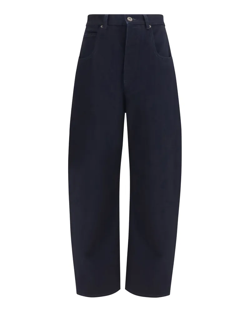 Bottega Veneta Wide-Leg High-Rise Denim Jeans — Blue 