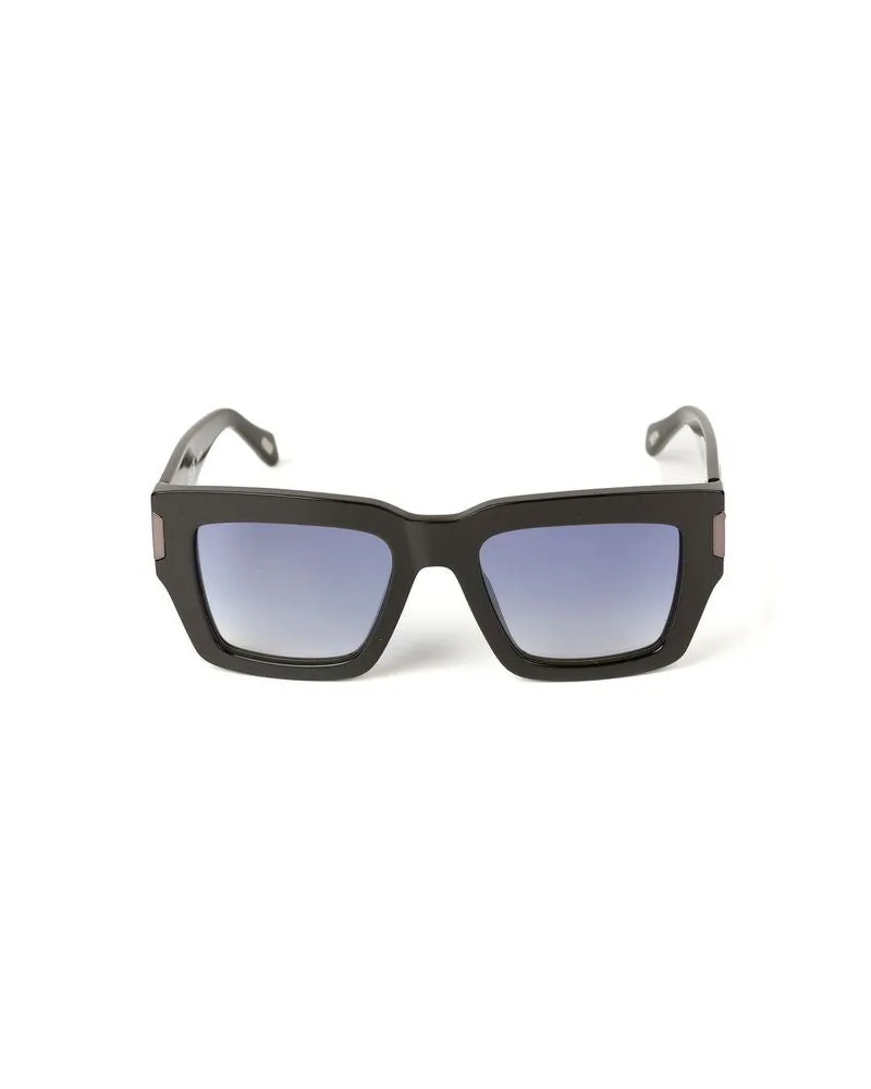 Just Cavalli Unisex Sunglasses Glossy Black Acetate Eyewear Black