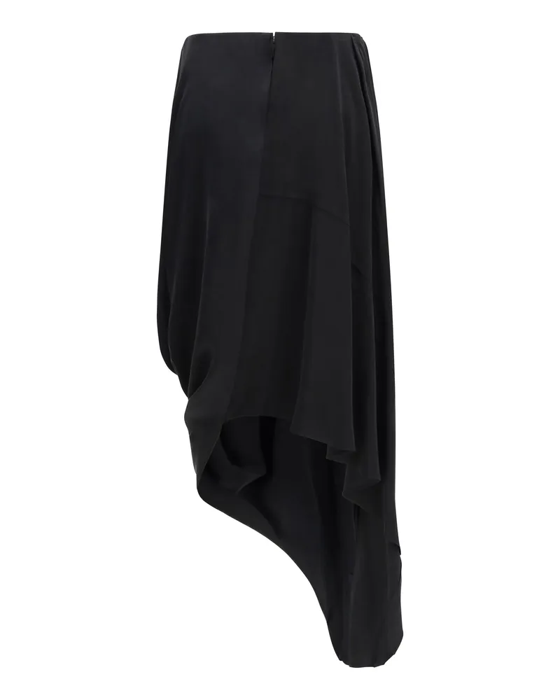 Maison Margiela Women's Asymmetric Midi Skirt Cupro Black Black