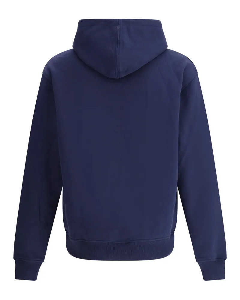 AMI Paris Men's Logoed Hoodie Bleu Nuit Cotton Sweatshirts Sweater Navy