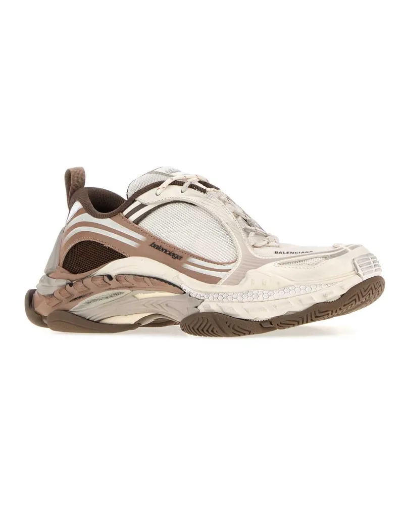 Balenciaga Mixed-Texture Sneaker — Beige Beige