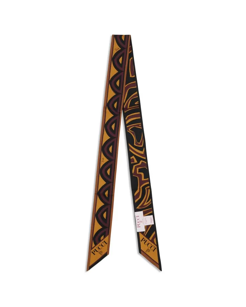 Emilio Pucci Geometric Silk Twill Scarf — Multicolor Multicolor