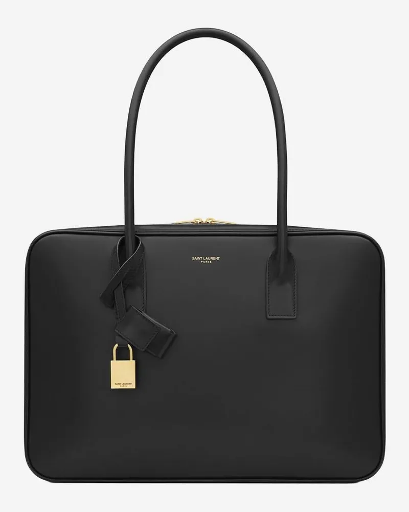 Saint Laurent Women's Sac De Jour Leather Trunk Bag Black Shoulder Black