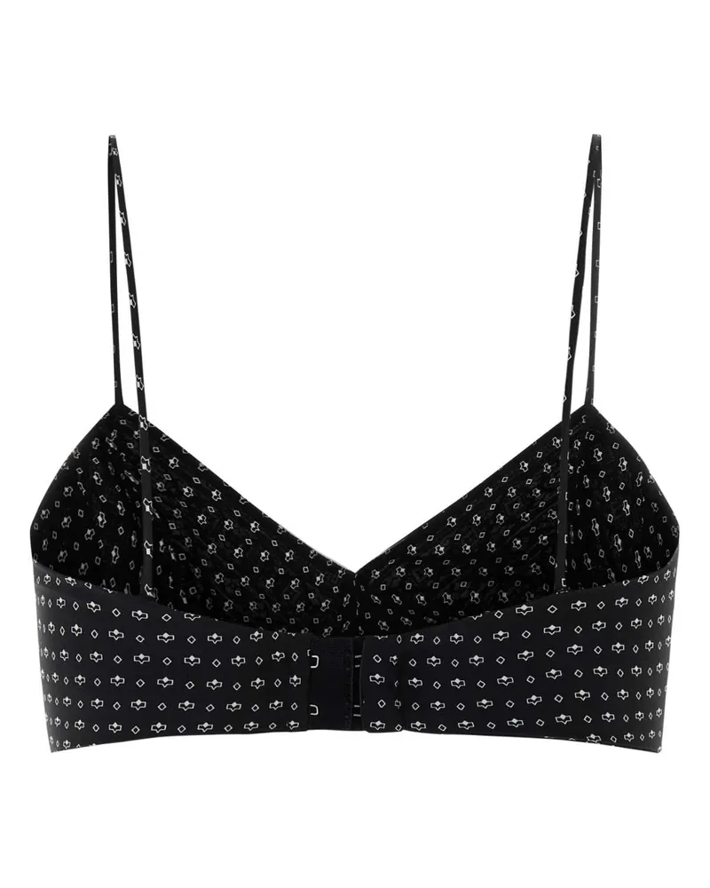 Ermanno Scervino Women's Printed Silk Crop-Top Multinero Exterior: Intimo Underwear Black