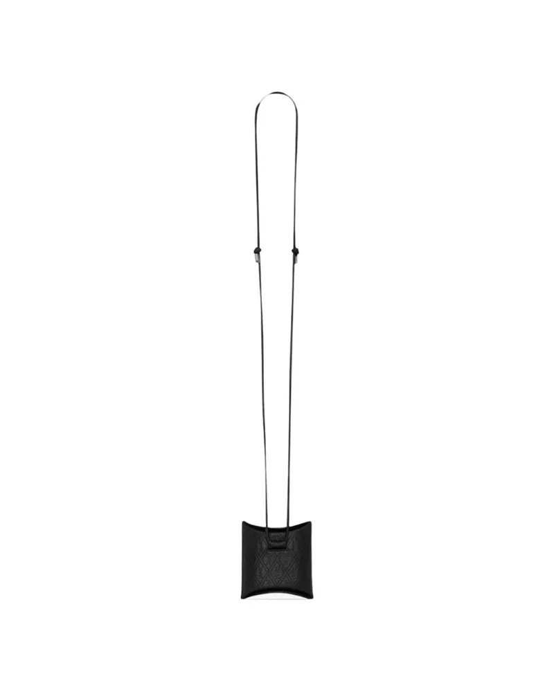 Saint Laurent Men's Black Calfskin Airpod Holder Accessory Black