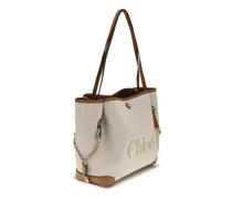 Women's Clover Tote Bag Canvas Clay Brown Cotton Shoulder