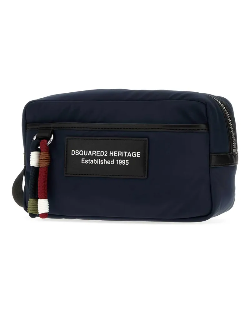 Dsquared2 Men's Navy Blue Fabric Beauty Case M1589 Accessory Navy