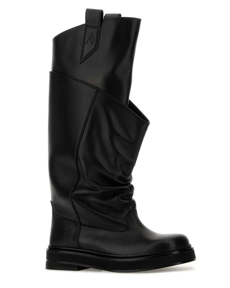 ATTICO Women's Black Leather Passeggiata Boots Stivali Black