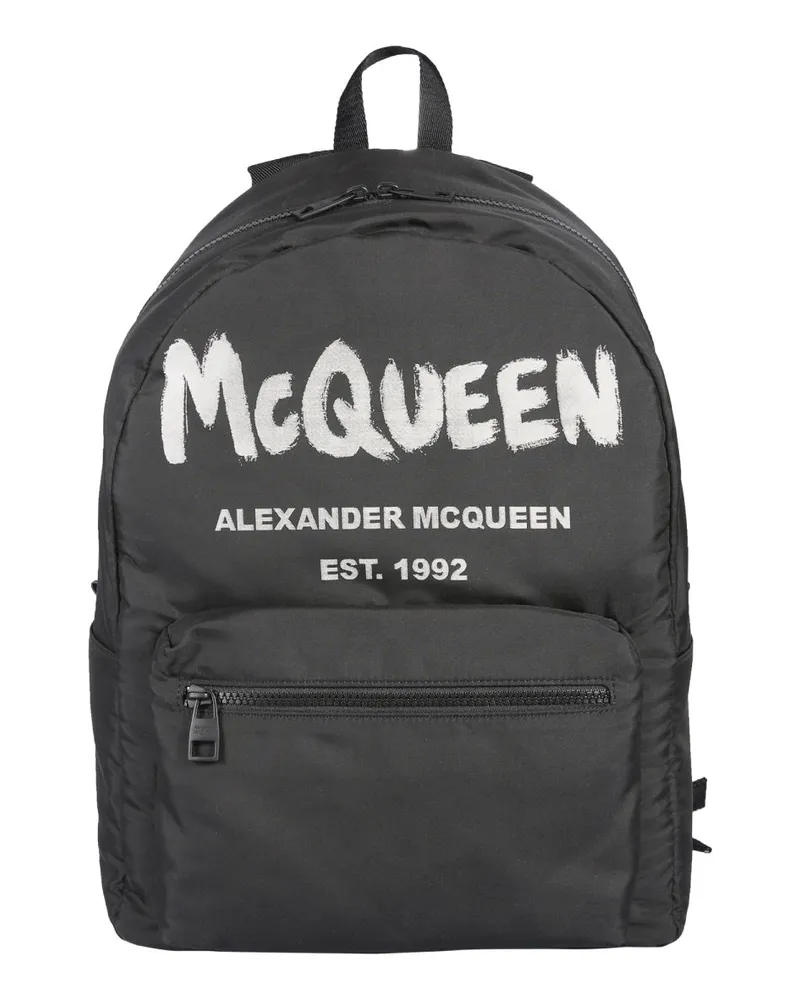 Alexander McQueen Men's Metropolitan Backpack Black Polyester Backpacks Black