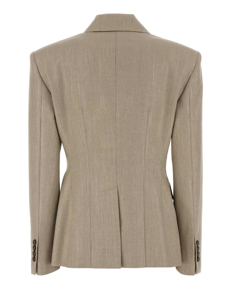 Brunello Cucinelli Women's Cappuccino Twill Blazer Beige Argento Giacche E Gilet Jacket Beige