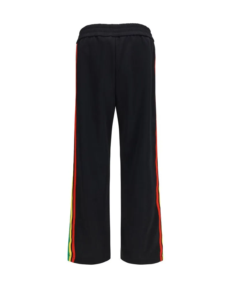 Palm Angels Men Black Polyester Athletic Pants Black
