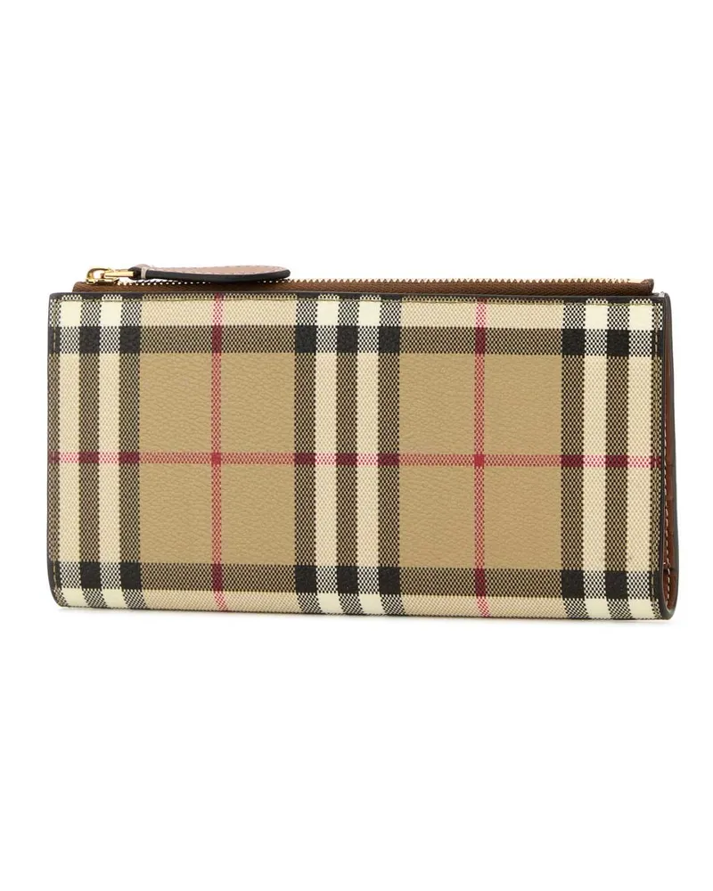 Burberry Women's Printed Canvas Wallet Vntgchkbriarbrown Polyurethane Polyester Cotton Portafogli Brown