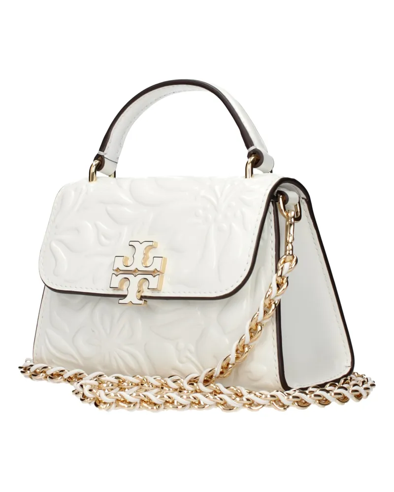 Tory Burch Leather Top Handle Bag — White White