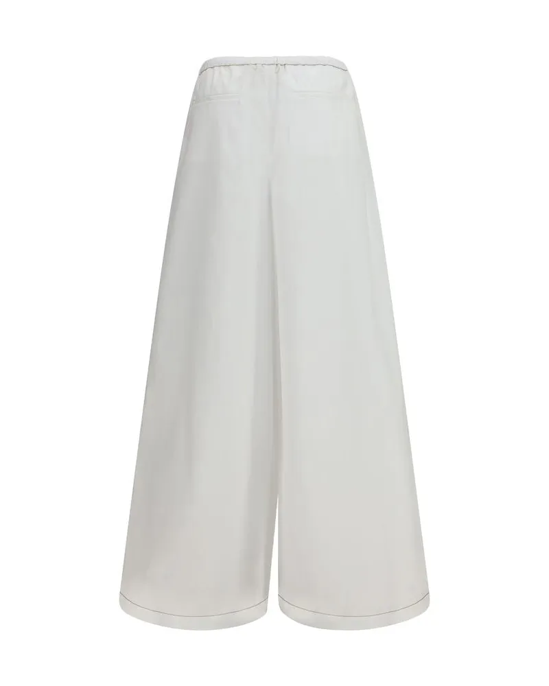 Marni Women's White Cotton Casual Pants White
