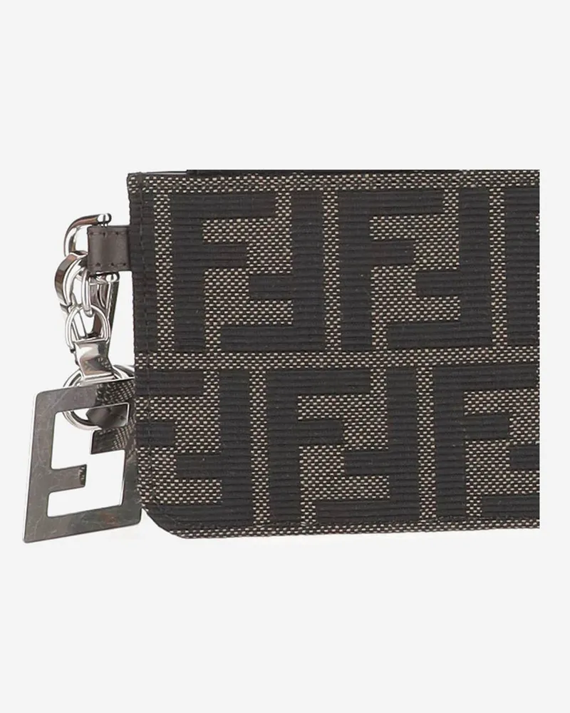 Fendi Men's Wallet Ff Jacquard Fabric Multicolour Calfskin & Cardholders Multicolor