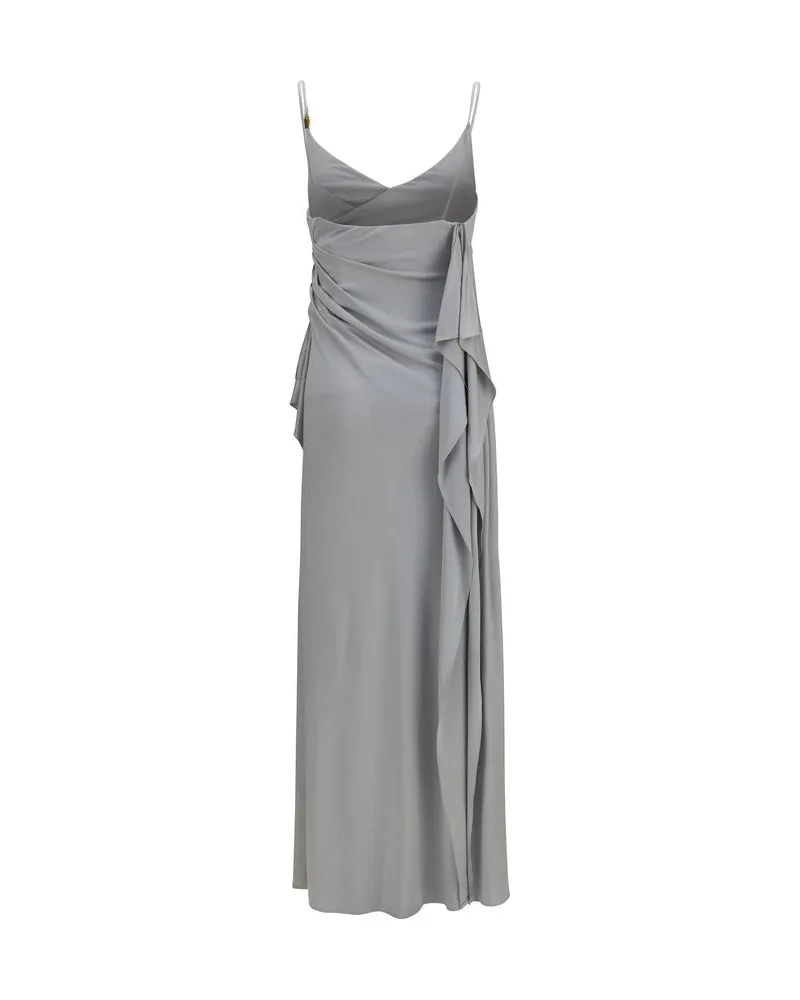 Versace Women's Gray Viscose Casual Dress Gray