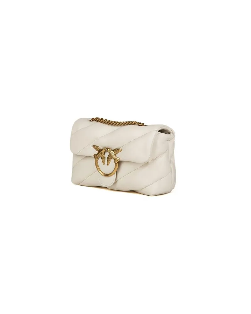 Pinko Nappa Leather Crossbody Bag — White White