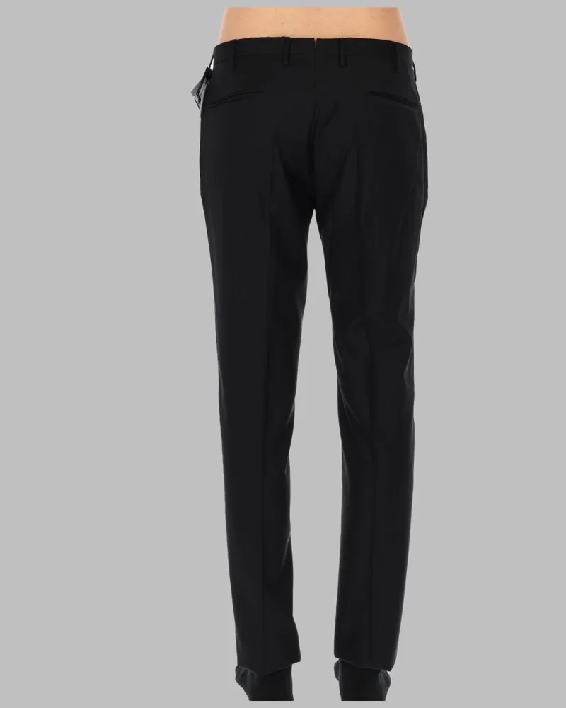 Incotex Pure Wool Trousers — Black Black
