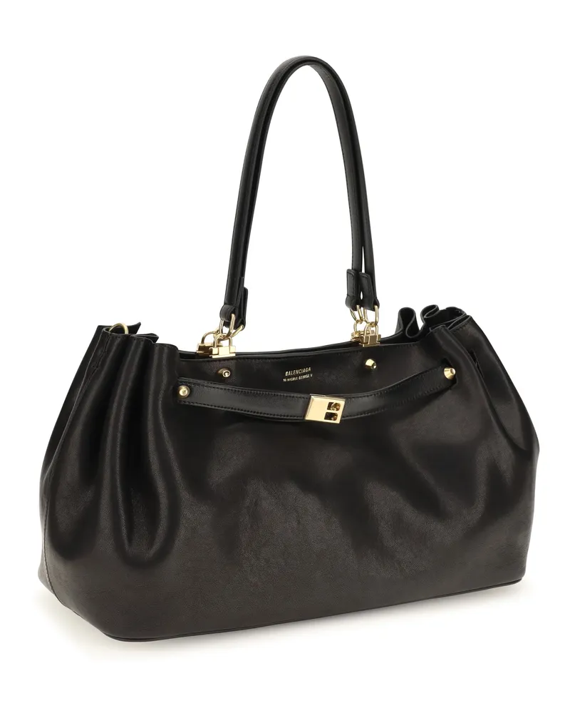 Balenciaga Bel Air Suede Shoulder Bag — Black Black