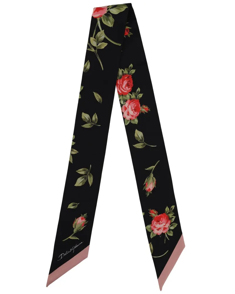 Dolce & Gabbana Silk Bandeau Scarf — Black Black