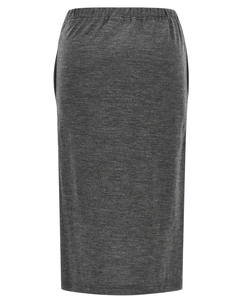 Junya Watanabe Wool Midi Skirt — Grey Grey