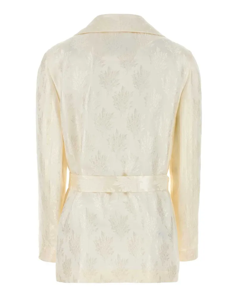 Fendi Women's Belted Blazer White Silk Blazers White
