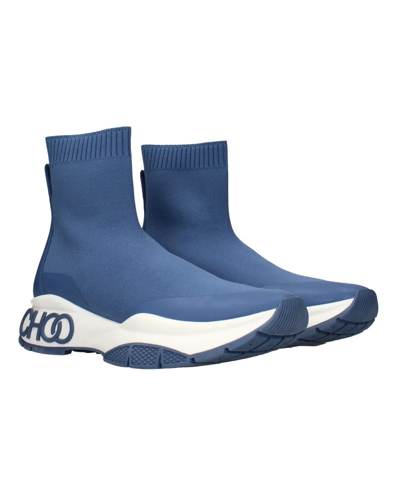Jimmy Choo Men's Blue Fabric Ankle Boots Blue