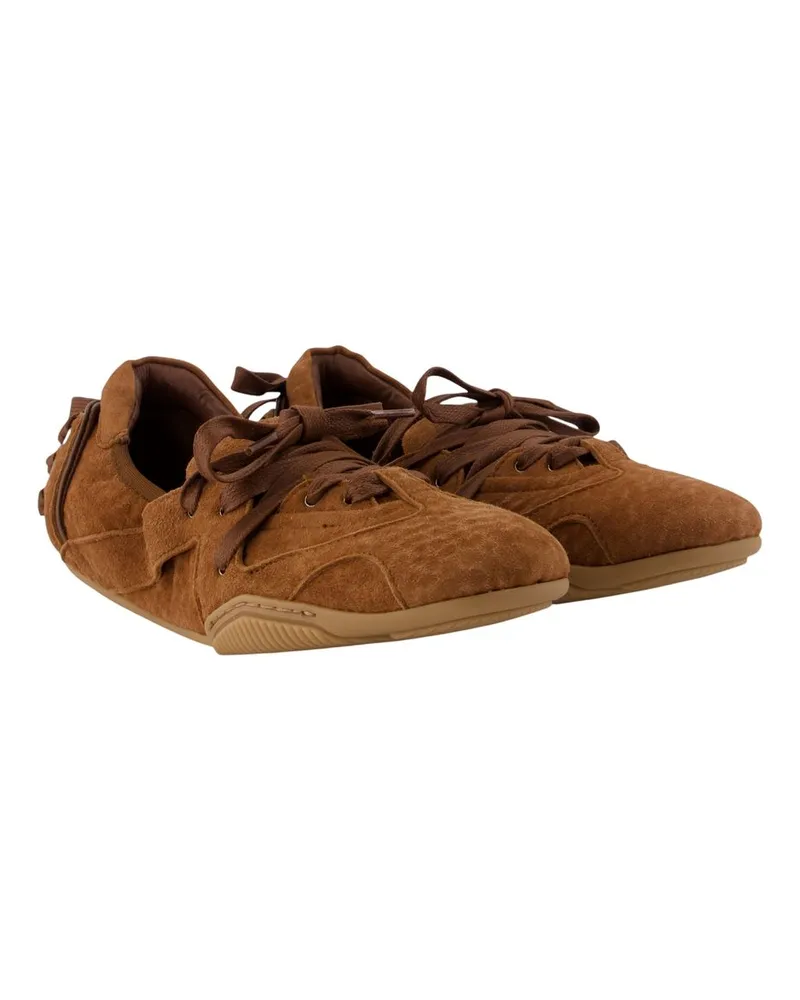 Acne Studios Women's Fn Wn Shoe001070 Sneakers -  Leather Brown Lambskin Shoes Brown
