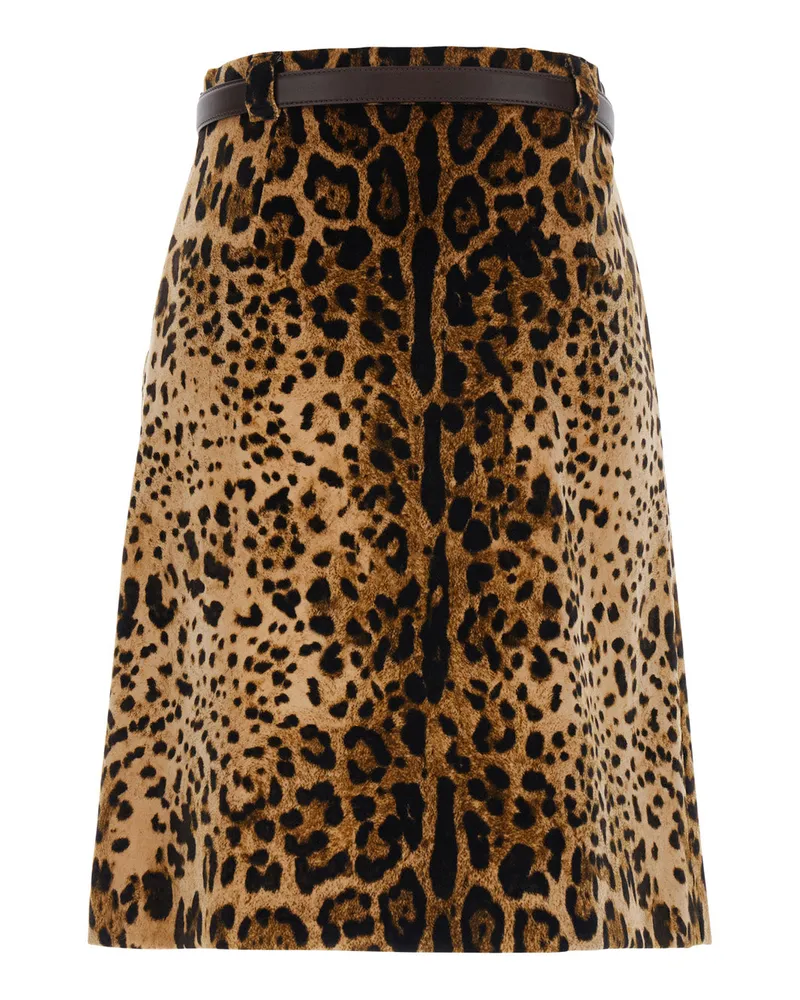 Max Mara Women's Skirt Falange Brown Velvet Cotton Brown