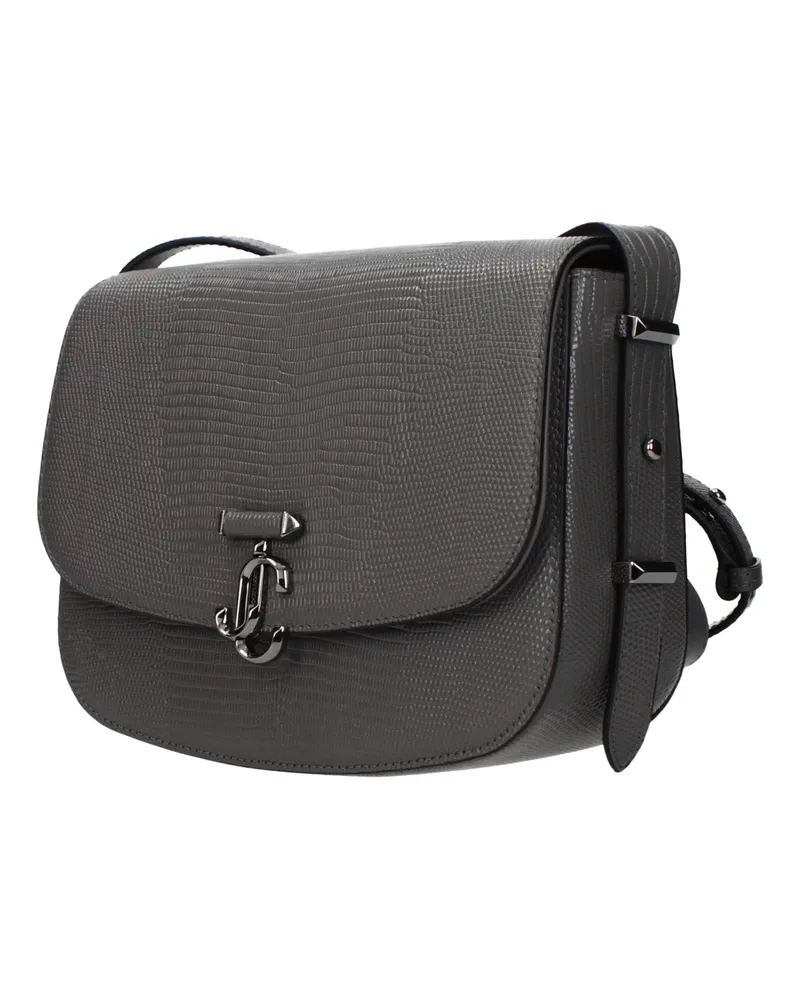 Jimmy Choo Women's Gray Leather Crossbody Bag Gray
