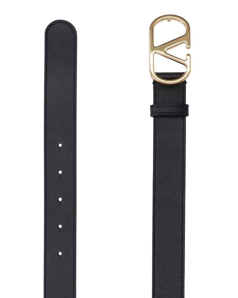 Valentino Garavani Men's Belts Black Calf Leather Black