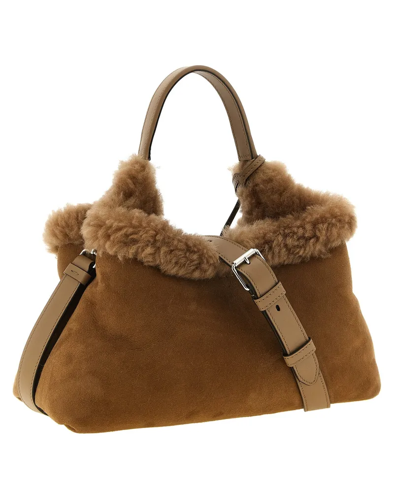 TOD'S Suede Shoulder Bag — Camel Camel