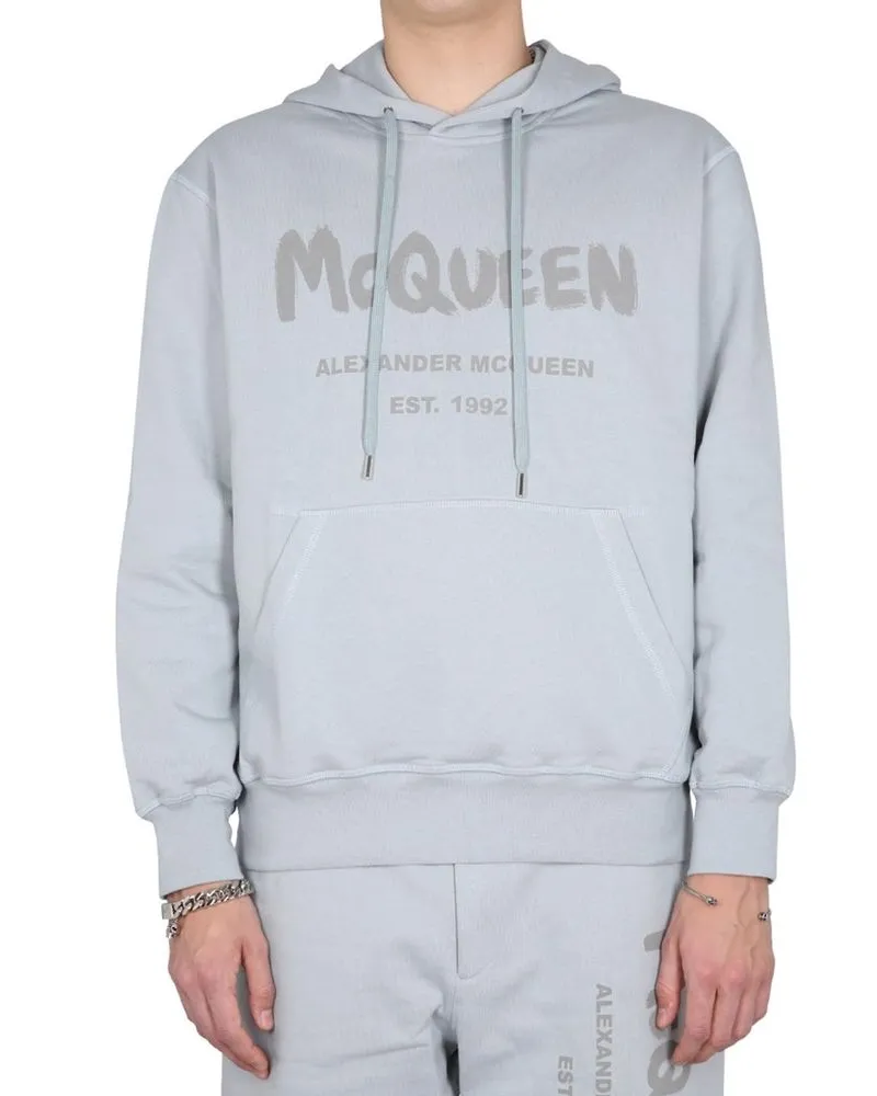Alexander McQueen Men's Gray Cotton Sweatshirt Clothing Gray