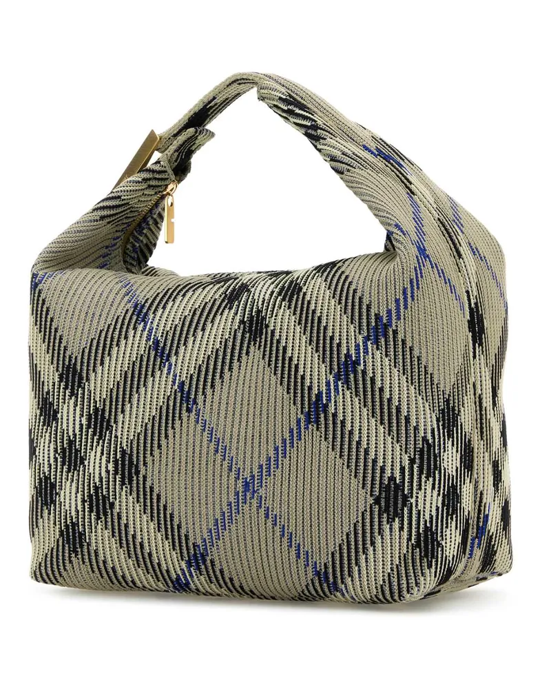 Burberry Women's Embroidered Nylon Medium Peg Handbag Lichen Borse A Mano Beige