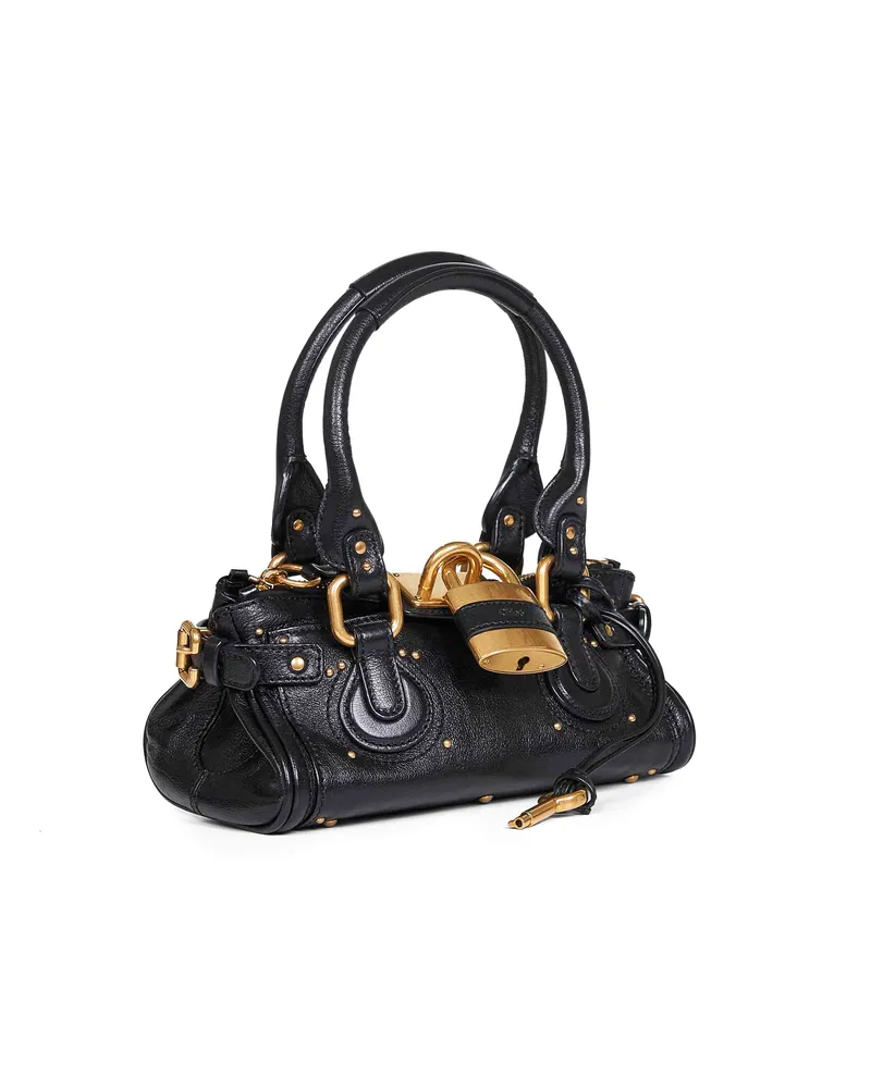 Chloé Women's Handbag Paddington Black Buffalo Leather Shoulder Bags Black