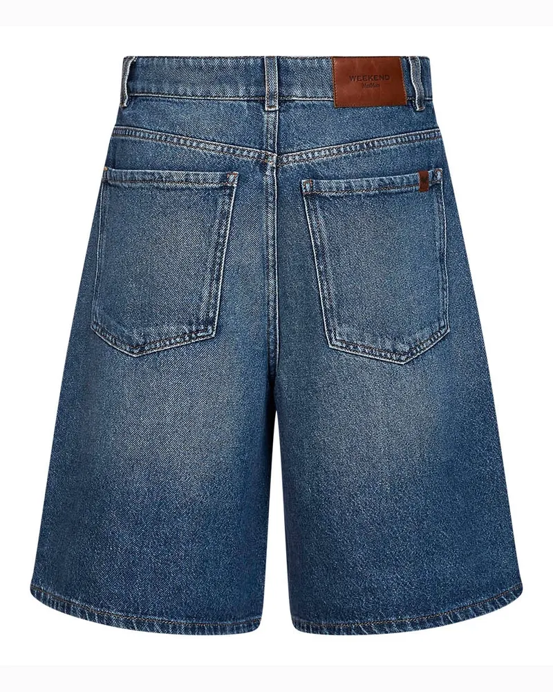 Max Mara Women's Bermuda Shorts Wkddonnola Blue Denim Cotton Blue