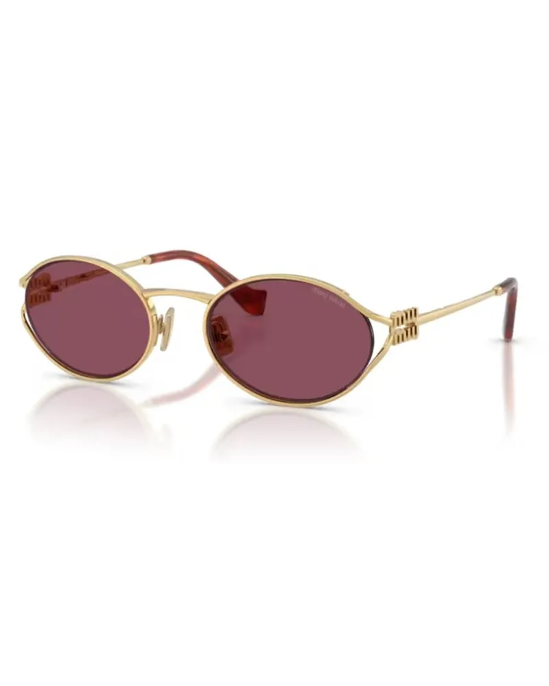 Miu Miu MU52YS Oval Metal Frame Sunglasses — Purple Purple